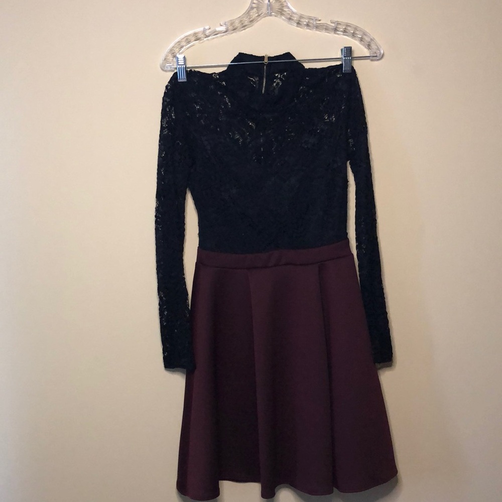 Black Lace Long Sleeve Dress